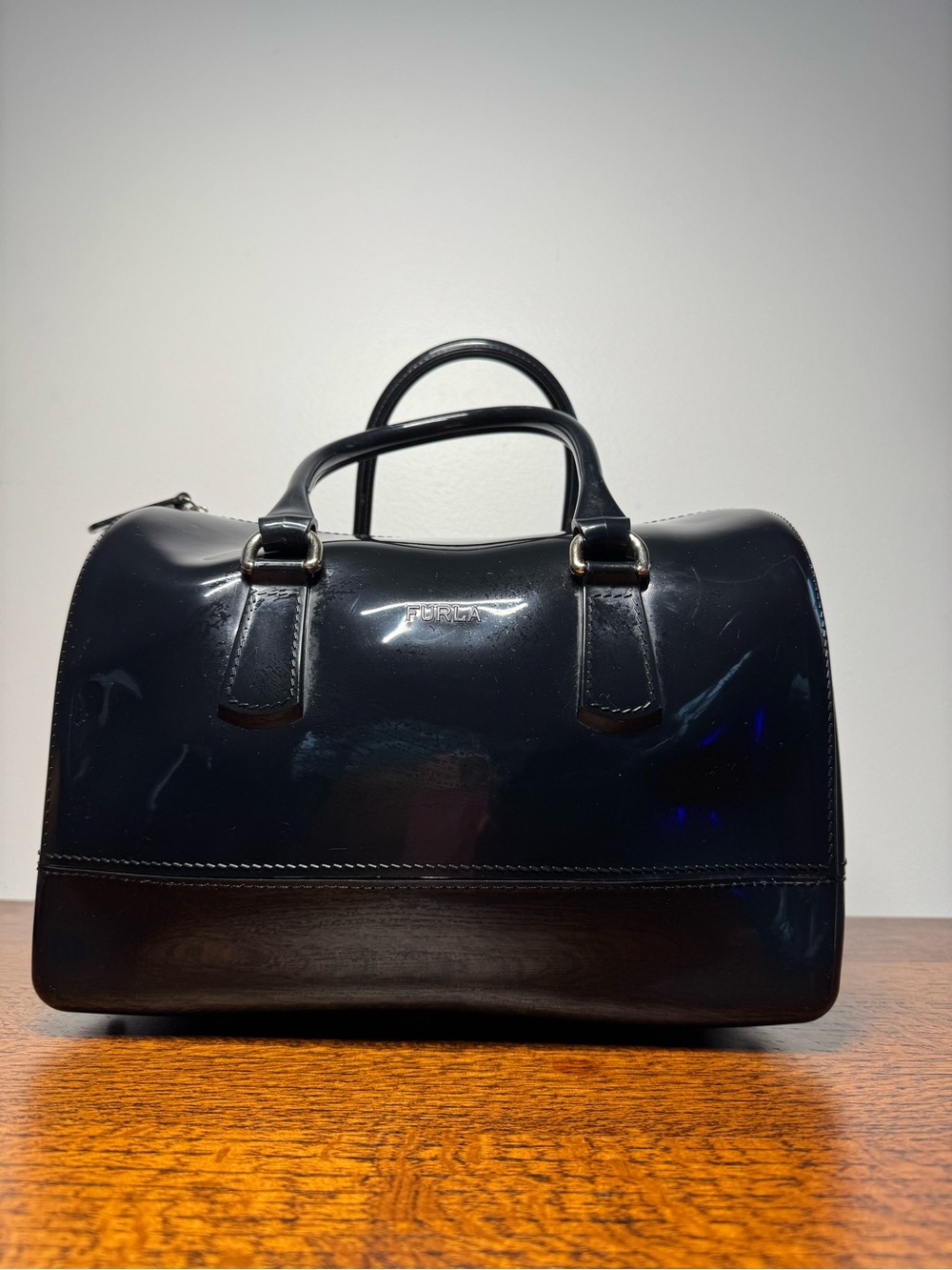 Furla Candy Satchel Bag High Gloss PVC Jelly Bowler Bag